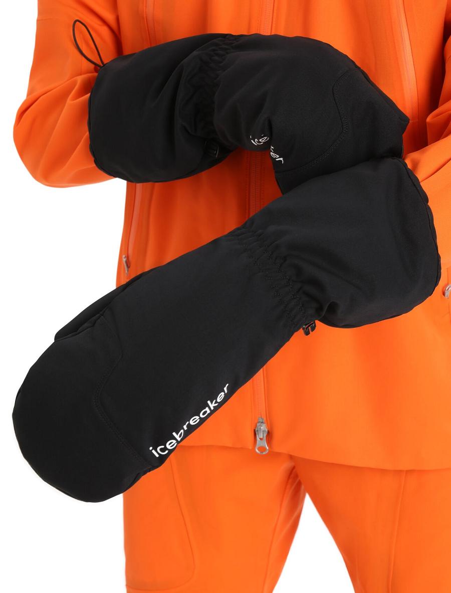 Black / Enamel Men's Icebreaker Unisex MerinoLoft™ Mittens Gloves | USA 1052RVDW